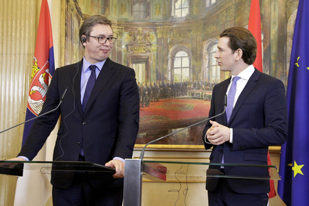 Pressekonferenz mit Sebastian Kurz und Aleksandar Vucic in Wien