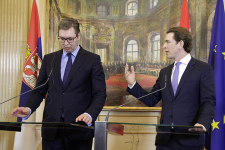 Pressekonferenz mit Sebastian Kurz und Aleksandar Vucic in Wien