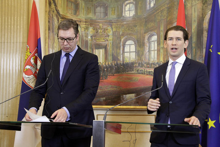 Pressekonferenz mit Sebastian Kurz und Aleksandar Vucic in Wien