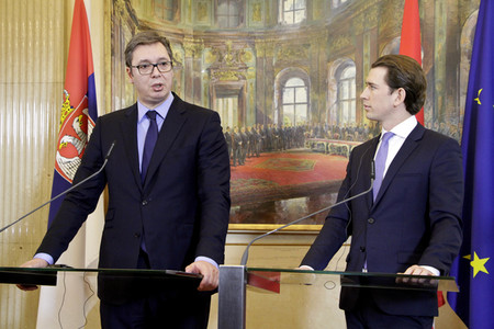 Pressekonferenz mit Sebastian Kurz und Aleksandar Vucic in Wien
