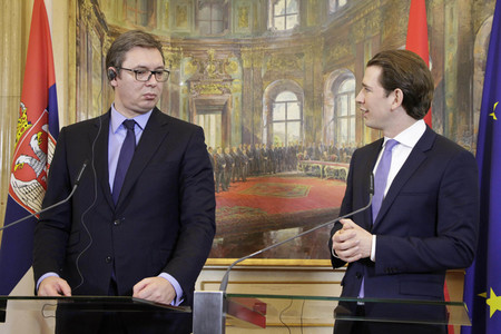 Pressekonferenz mit Sebastian Kurz und Aleksandar Vucic in Wien