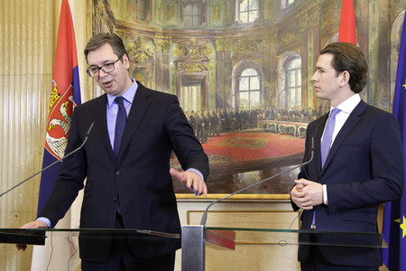 Pressekonferenz mit Sebastian Kurz und Aleksandar Vucic in Wien