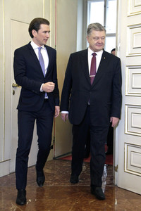 Pressekonferenz mit Sebastian Kurz und Petro Poroschenko in Wien