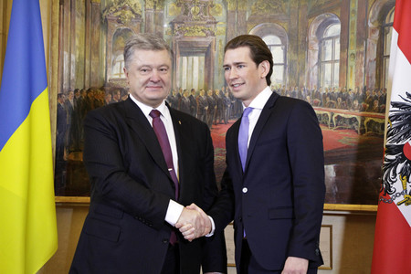 Pressekonferenz mit Sebastian Kurz und Petro Poroschenko in Wien