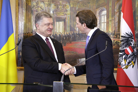 Pressekonferenz mit Sebastian Kurz und Petro Poroschenko in Wien