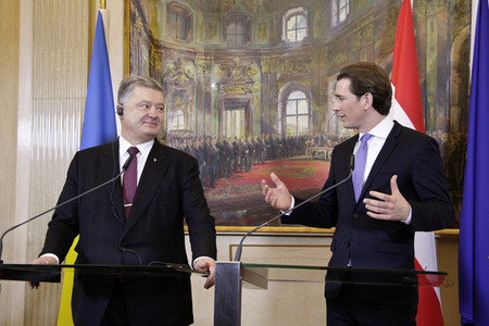 Pressekonferenz mit Sebastian Kurz und Petro Poroschenko in Wien