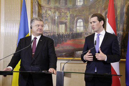 Pressekonferenz mit Sebastian Kurz und Petro Poroschenko in Wien
