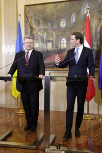 Pressekonferenz mit Sebastian Kurz und Petro Poroschenko in Wien