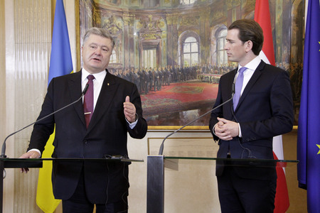 Pressekonferenz mit Sebastian Kurz und Petro Poroschenko in Wien