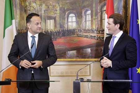 Pressekonferenz mit Sebastian Kurz und Leo Varadkar in Wien