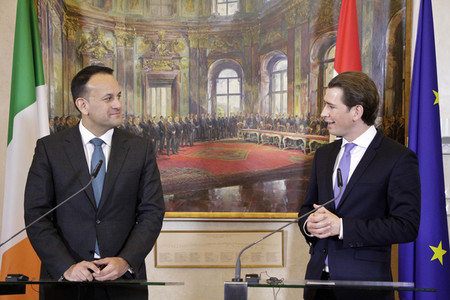 Pressekonferenz mit Sebastian Kurz und Leo Varadkar in Wien