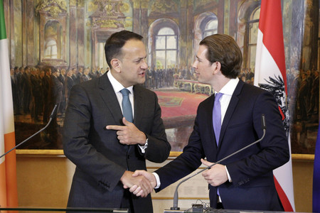 Pressekonferenz mit Sebastian Kurz und Leo Varadkar in Wien