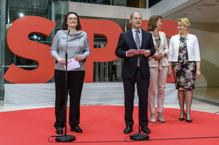 Pressekonferenz zur Vorstellung der Minister der SPD in der zukünftigen Regierung in Berlin