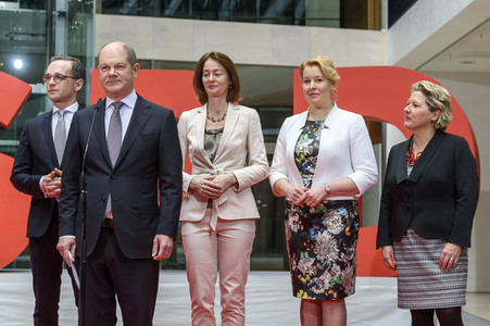 Pressekonferenz zur Vorstellung der Minister der SPD in der zukünftigen Regierung in Berlin