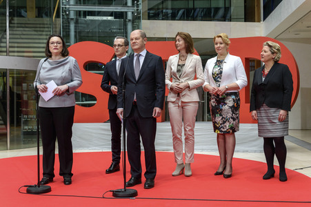 Pressekonferenz zur Vorstellung der Minister der SPD in der zukünftigen Regierung in Berlin