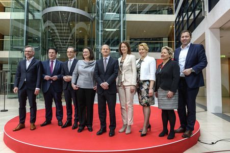 Pressekonferenz zur Vorstellung der Minister der SPD in der zukünftigen Regierung in Berlin
