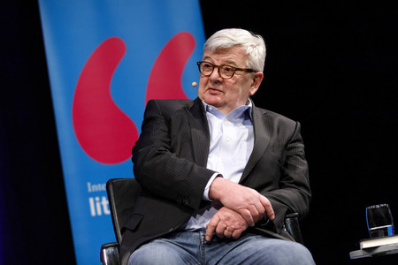 Joschka Fischer auf der lit.Cologne 2018 in Köln