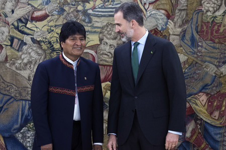 König Felipe empfängt Evo Morales in Madrid