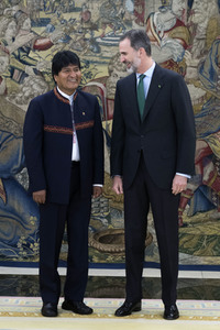 König Felipe empfängt Evo Morales in Madrid