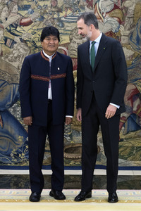 König Felipe empfängt Evo Morales in Madrid
