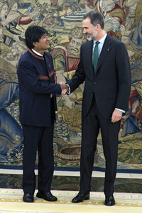König Felipe empfängt Evo Morales in Madrid