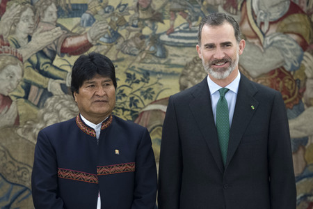 König Felipe empfängt Evo Morales in Madrid