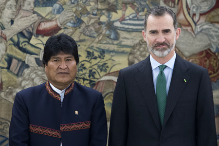 König Felipe empfängt Evo Morales in Madrid