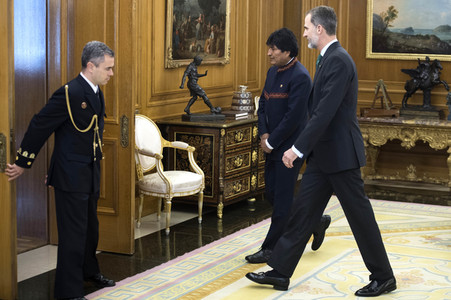 König Felipe empfängt Evo Morales in Madrid