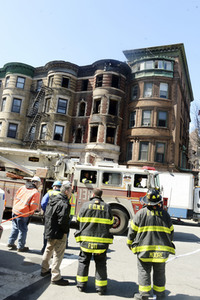 Filmset von 'Motherless Brooklyn' am Tag nach dem Brand in New York