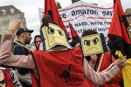 Amazon Mitarbeiter Demonstration in Berlin