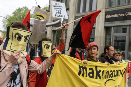 Amazon Mitarbeiter Demonstration in Berlin