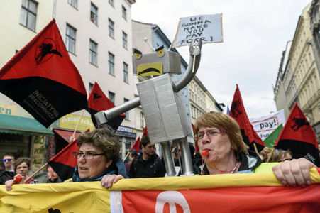 Amazon Mitarbeiter Demonstration in Berlin