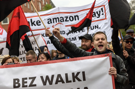 Amazon Mitarbeiter Demonstration in Berlin