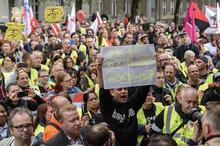 Amazon Mitarbeiter Demonstration in Berlin