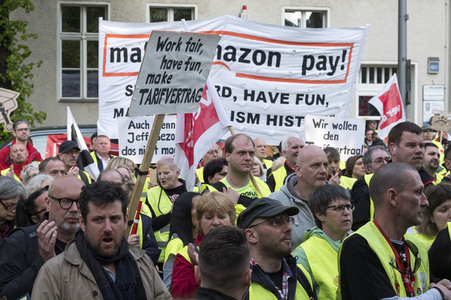 Amazon Mitarbeiter Demonstration in Berlin