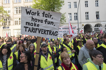Amazon Mitarbeiter Demonstration in Berlin