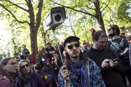 1. Mai Demo im Grunewald in Berlin