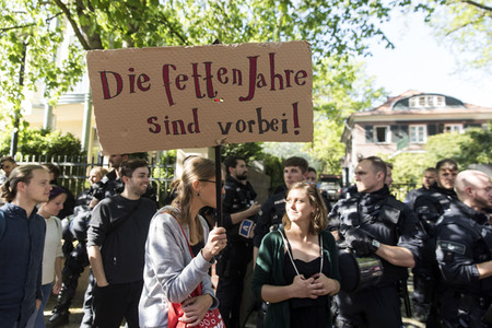 1. Mai Demo im Grunewald in Berlin