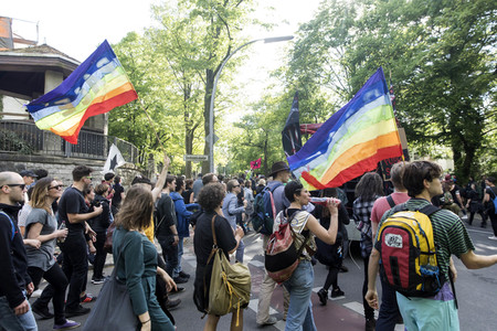 1. Mai Demo im Grunewald in Berlin