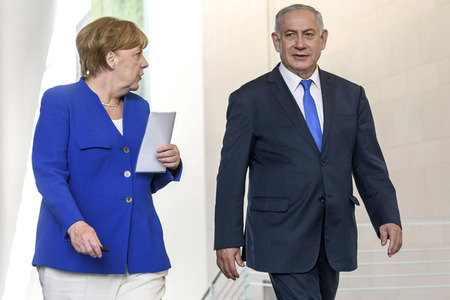 Pressekonferenz mit Angla Merkel und Benjamin Netanjahu in Berlin