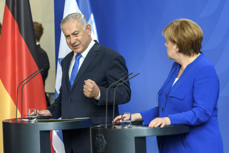 Pressekonferenz mit Angla Merkel und Benjamin Netanjahu in Berlin