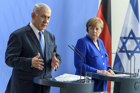 Pressekonferenz mit Angla Merkel und Benjamin Netanjahu in Berlin