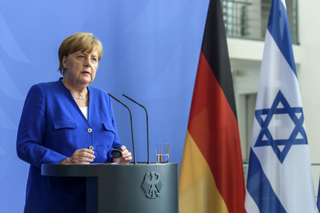 Pressekonferenz mit Angla Merkel und Benjamin Netanjahu in Berlin