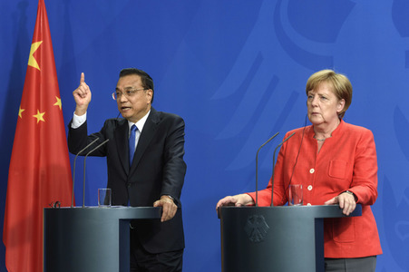 Pressekonferenz mit Angela Merkel und Li Keqiang in Berlin