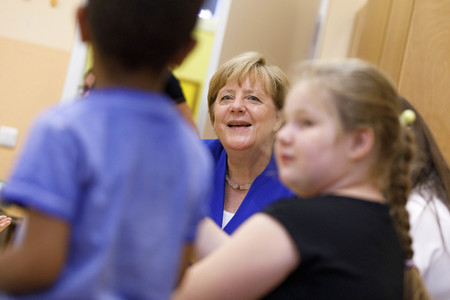 Angela Merkel besucht Caritas Zentrum in Köln