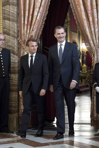 Empfang von König Felipe und Präsident Macron in Madrid