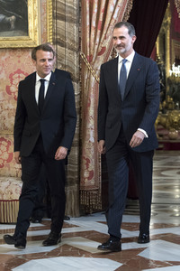 Empfang von König Felipe und Präsident Macron in Madrid