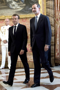 Empfang von König Felipe und Präsident Macron in Madrid