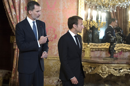 Empfang von König Felipe und Präsident Macron in Madrid