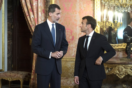 Empfang von König Felipe und Präsident Macron in Madrid